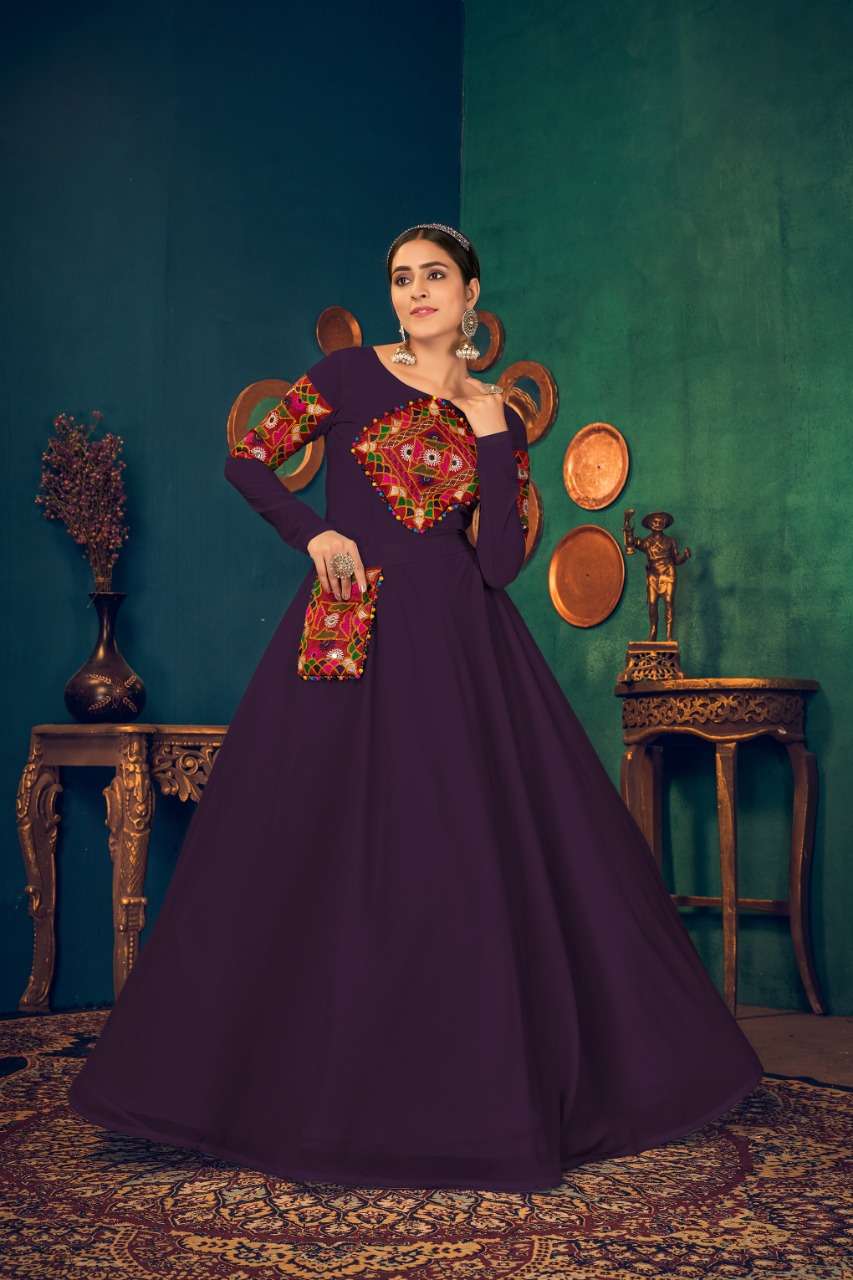 S3forever-Flory Vol-17-Georgette-Embroidery-Real-Mirror-Pearl-Work-Long-Gown-Kurti-Waist-Belt-Pocket-01